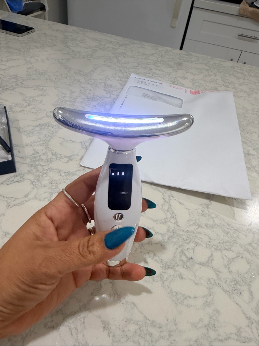 White Blue-Light Acne Therapy Device for Women - LED Skin Clarifier